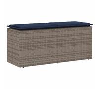 Banc de jardin avec coussin gris 110x40x44 cm résine tressée vidaXL