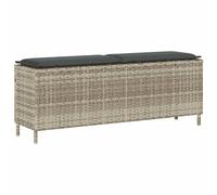 vidaXL Banc de Jardin Coussin Gris Clair 110x30x40,5 cm résine tressée, Banc d'extérieur, Banc de Patio, siège de Jardin, Banc de Parc