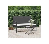 Banc de jardin avec coussin noir 105 cm résine tressée