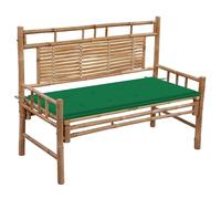 Banc de Jardin avec Coussin Siège Meuble Patio Terrasse Extérieur Bambou vidaXL