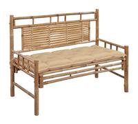 Banc de Jardin avec Coussin Siège Meuble Patio Terrasse Extérieur Bambou vidaXL