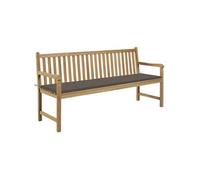 Banc de jardin avec coussin taupe 175 cm Teck massif