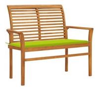Vidaxl Banc De Jardin Avec Coussin Vert Vif 112 Cm Bois De Teck Massif