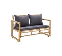 Banc de jardin avec coussins 115 cm Bambou