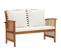 vidaXL Banc de jardin en acacia massif 119 cm avec coussins patio/terrasse