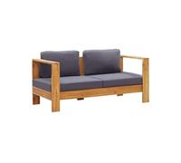 Vidaxl Banc De Jardin Avec Coussins 140 Cm Bois D'acacia Solide Gris Gris