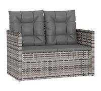 vidaXL Banc de jardin 362319 105 cm Résine tressée avec coussins Gris