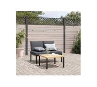 Vidaxl Banc De Jardin Avec Coussins Noir Aluminium