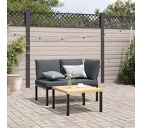 Banc de jardin avec coussins noir aluminium banc banc de parc vidaXL