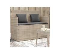 Vidaxl Banc De Jardin Avec Coussins Gris Clair Résine Tressée