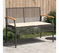 Banc de Jardin avec Coussins Siège Patio Beige Résine Tressée et Acacia vidaXL