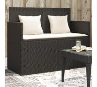 Banc de Jardin avec Coussins Siège Patio Terrasse Beige Résine Tressée vidaXL