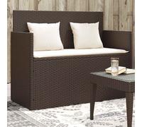 Banc de Jardin avec Coussins Siège Patio Terrasse Beige Résine Tressée vidaXL