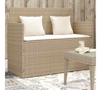 Banc de Jardin avec Coussins Siège Patio Terrasse Beige Résine Tressée vidaXL