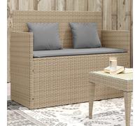 Banc de Jardin avec Coussins Siège Patio Terrasse Beige Résine Tressée vidaXL