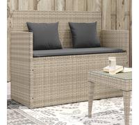 Banc de Jardin avec Coussins Siège Patio Terrasse Beige Résine Tressée vidaXL