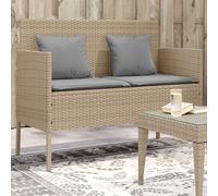 Banc de Jardin avec Coussins Siège Patio Terrasse Noir Résine Tressée vidaXL