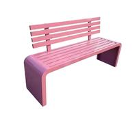 Banc De Jardin Avec Dossier, Banc De Parc Extérieur Galvanisé, Résistant À La Rouille, Capacité De Charge Élevée, Aucune Installation Requise(Pink,120cm/47.2in)