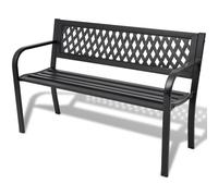 Vidaxl Banc De Jardin 118 Cm Acier Noir Noir