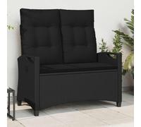 Vidaxl Banc De Jardin Noir 105 X 60 X 112 Cm Acier Et Polyester