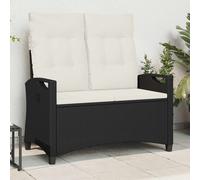 Vidaxl Banc De Jardin Noir 105 X 60 X 112 Cm Acier Et Polyester