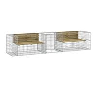 vidaXL Banc de jardin avec panier en gabion bois de pin imprégné