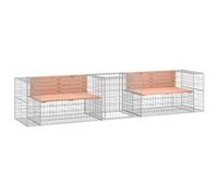 vidaXL Banc de jardin avec panier en gabion 3196246 Bois massif de douglas Multicolore G