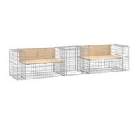 vidaXL Banc de jardin avec panier en gabion bois massif de pin 3196245