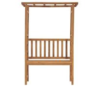 Banc de jardin avec pergola en bois massif de teck 115 cm | Bois séché au four, ponçage fin, adapté à l'extérieur, support pour plantes grimpantes, résistant aux intempéries
