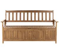 Beliani Banc de Jardin avec Rangement 120 cm en Bois d'Acacia Marron avec Rangement Sovana