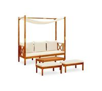 Vidaxl Banc De Jardin Avec Table Et Repose-Pieds Bois D'acacia Solide