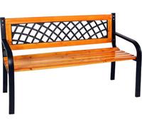 Banc de jardin Banc de parc en bois massif métal peint par poudrage 120x52x74cm