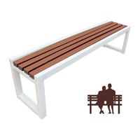 Banc de jardin - Banc de parc extérieur avec cadre en aluminium antirouille et acier - Parfait pour balcon, terrasse, jardin, pelouse et bord de piscine