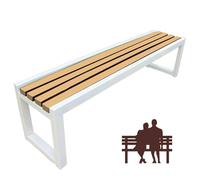 Banc de jardin - Banc de parc extérieur avec cadre en aluminium antirouille et acier - Parfait pour balcon, terrasse, jardin, pelouse et bord de piscine