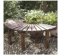 Banc de jardin - Banc demi-rond en bois pour extérieur, chaise de salon familiale enveloppante pour cour et terrasse, solution de siège de terrasse