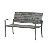 Banc de jardin - Banc deux places - Pour l'extérieur et la véranda - Design tout temps en rotin PU avec cadre en acier - Léger et facile à monter - Meuble de jardin