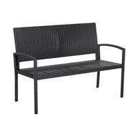 Banc de jardin - Banc deux places - Pour l'extérieur et la véranda - Design tout temps en rotin PU avec cadre en acier - Léger et facile à monter - Meubles de jardin