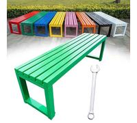 Banc de jardin, banc extérieur, banc de balcon d'appartement, banc d'extérieur en métal résistant aux intempéries, mobilier de jardin, banc de terrasse en métal 2-3 places sans dossier - Dis