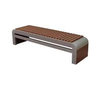 Banc de Jardin Bancs d'extérieur résistants aux intempéries, Banc communautaire extérieur, Place publique, Double Repos, Banc en Bois et Plastique, siège en Acier Inoxydable, Banc de Jardin en métal