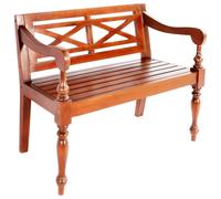Banc De Jardin Banquette Batavia 98 X 50 X 82 Cm Bois D'acajou Massif Marron Foncé Helloshop26 02_0010924 Multicolore