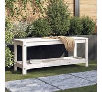 Banc de jardin blanc 108x35x45 cm bois massif de pin banc d'extérieur vidaXL