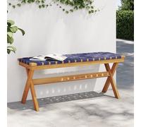 Banc de jardin bleu foncé acacia massif et tissu