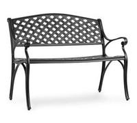 Banc de jardin - Pozzilli BL - Banc d'extérieur - 2 places - Banc décoratif - 103x85x60cm - Fonte d'aluminium - Noir