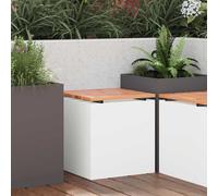 Banc de jardin Bois de Douglas massif et acier Sièges extérieurs patio vidaXL vi