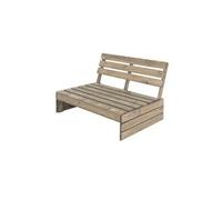 Banc de jardin bois massif de pin/épicéa 3 places dossier haut gris délavé 120cm Gris G