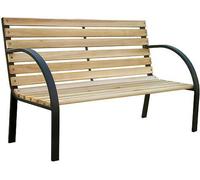 Banc de jardin, bois, structure métallique, 123 x 54 x 77 cm, Everild
