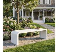 Banc de Jardin Capacité 500 kg en Acier Galvanisé Résistant aux Intempéries, Banquette d'Extérieur 2-4 Places pour Balcon, Terrasse, Parc, Pergola, Véranda, 100/120/150/180 cm(Blanc,70.9in/180cm)