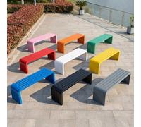 Banc de Jardin Capacité 500kg, Banquette d'Extérieur Balcon en Acier Galvanisé, Assise À Lattes 2-4 Places Résistant aux Intempéries pour Terrasse Parc Pergola, 100/120/150/180cm(Blanc,59.1in/150cm)