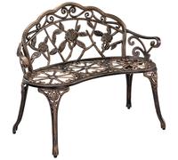 Banc de jardin chaise de jardin fonte résistant 100 cm fonte couleur bronze 03_0001008