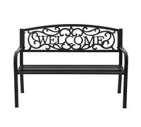 Banc De Jardin De Style Ancien Mobilier Avec Cadre Métallique Pour L'intérieur Et L'extérieur 127 X 63,5 X 89 Cm Noir Helloshop26 20_0000200 Multicolore